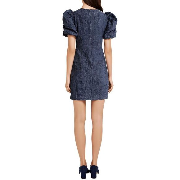 Donna Morgan Womens Blue Textured Knit Mini Dress NWT - Picture 3 of 3